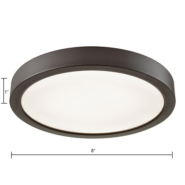 Thomas Lighting Titan Low Profile Flush Mount LED Ceiling Light Oil Rubbed Finish for Hallways Bronze 8 inches Round CL781131
