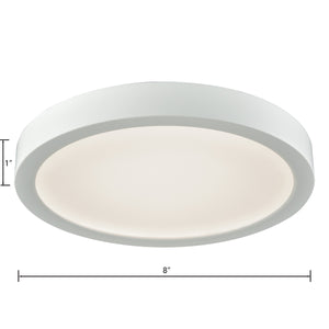Thomas Lighting Titan Low Profile Flush Mount LED Ceiling Light Oil Rubbed Finish for Hallways White 8 inches Round CL781134