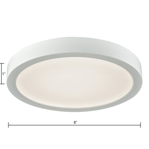 Thomas Lighting Titan Low Profile Flush Mount LED Ceiling Light Oil Rubbed Finish for Hallways White 8 inches Round CL781134