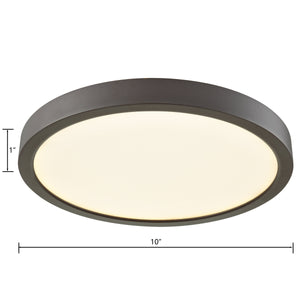 Thomas Lighting Titan Low Profile Flush Mount LED Ceiling Light Oil Rubbed Finish for Hallways Bronze 10 inches Round CL781231