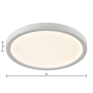 Thomas Lighting Titan Low Profile Flush Mount LED Ceiling Light Oil Rubbed Finish for Hallways White 15 inches Round CL781434