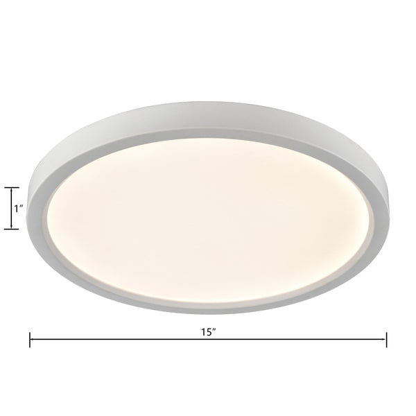 Thomas Lighting Titan Low Profile Flush Mount LED Ceiling Light Oil Rubbed Finish for Hallways White 15 inches Round CL781434