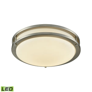 Thomas Lighting Clarion Architectural LED Flush Mount with Glass Diffuser for Modern Interiors Nickel 11 inches CL782012