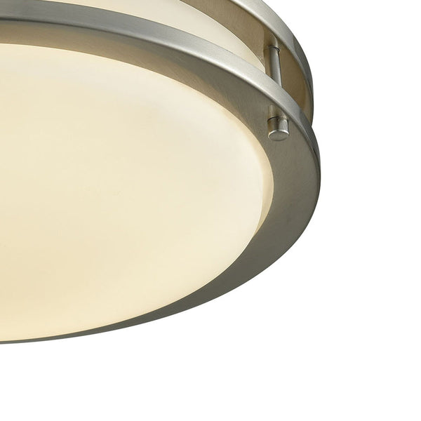 Thomas Lighting Clarion Architectural LED Flush Mount with Glass Diffuser for Modern Interiors Nickel 11 inches CL782012