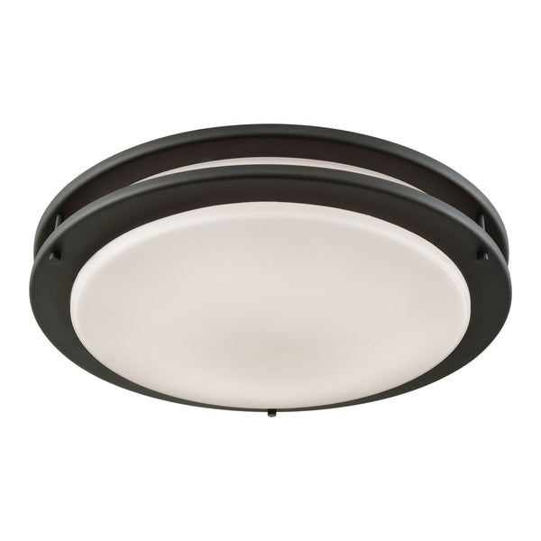 Thomas Lighting Clarion Architectural LED Flush Mount with Glass Diffuser for Modern Interiors Bronze 15 inches CL782021