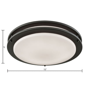 Thomas Lighting Clarion Architectural LED Flush Mount with Glass Diffuser for Modern Interiors Bronze 15 inches CL782021