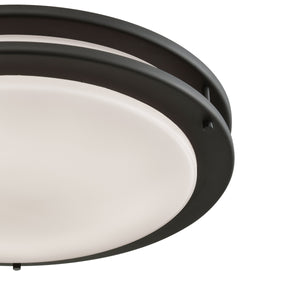 Thomas Lighting Clarion Architectural LED Flush Mount with Glass Diffuser for Modern Interiors Bronze 15 inches CL782021