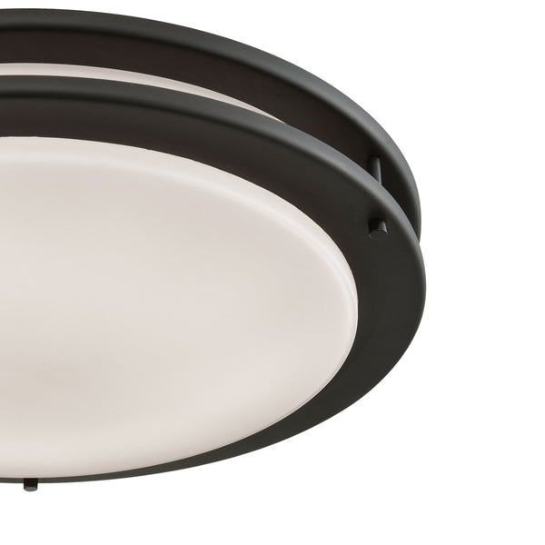 Thomas Lighting Clarion Architectural LED Flush Mount with Glass Diffuser for Modern Interiors Bronze 15 inches CL782021