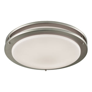 Thomas Lighting Clarion Architectural LED Flush Mount with Glass Diffuser for Modern Interiors Nickel 15 inches CL782022