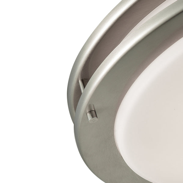Thomas Lighting Clarion Architectural LED Flush Mount with Glass Diffuser for Modern Interiors Nickel 15 inches CL782022