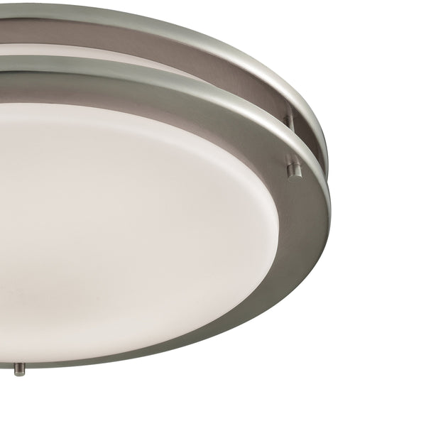 Thomas Lighting Clarion Architectural LED Flush Mount with Glass Diffuser for Modern Interiors Nickel 15 inches CL782022