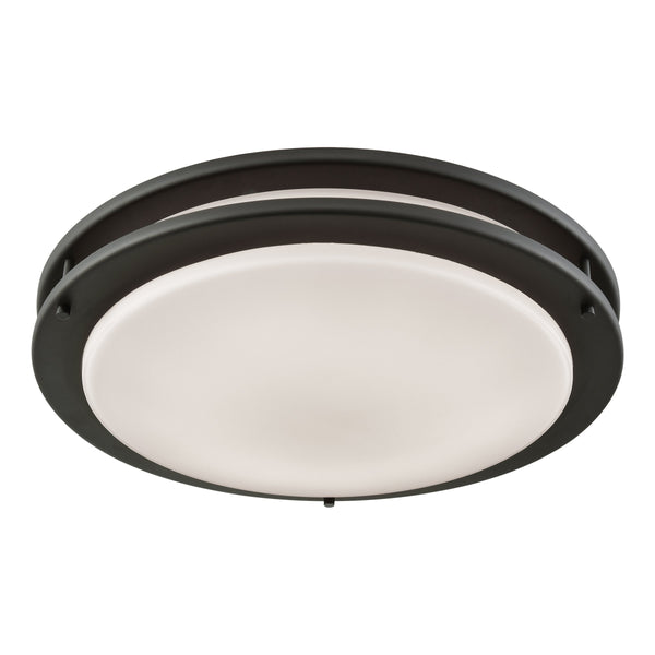 Thomas Lighting Clarion Architectural LED Flush Mount with Glass Diffuser for Modern Interiors Bronze 14 inches CL782041