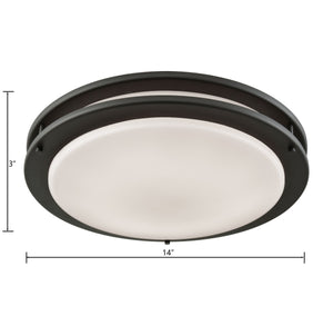 Thomas Lighting Clarion Architectural LED Flush Mount with Glass Diffuser for Modern Interiors Bronze 14 inches CL782041