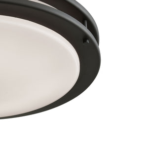 Thomas Lighting Clarion Architectural LED Flush Mount with Glass Diffuser for Modern Interiors Bronze 14 inches CL782041