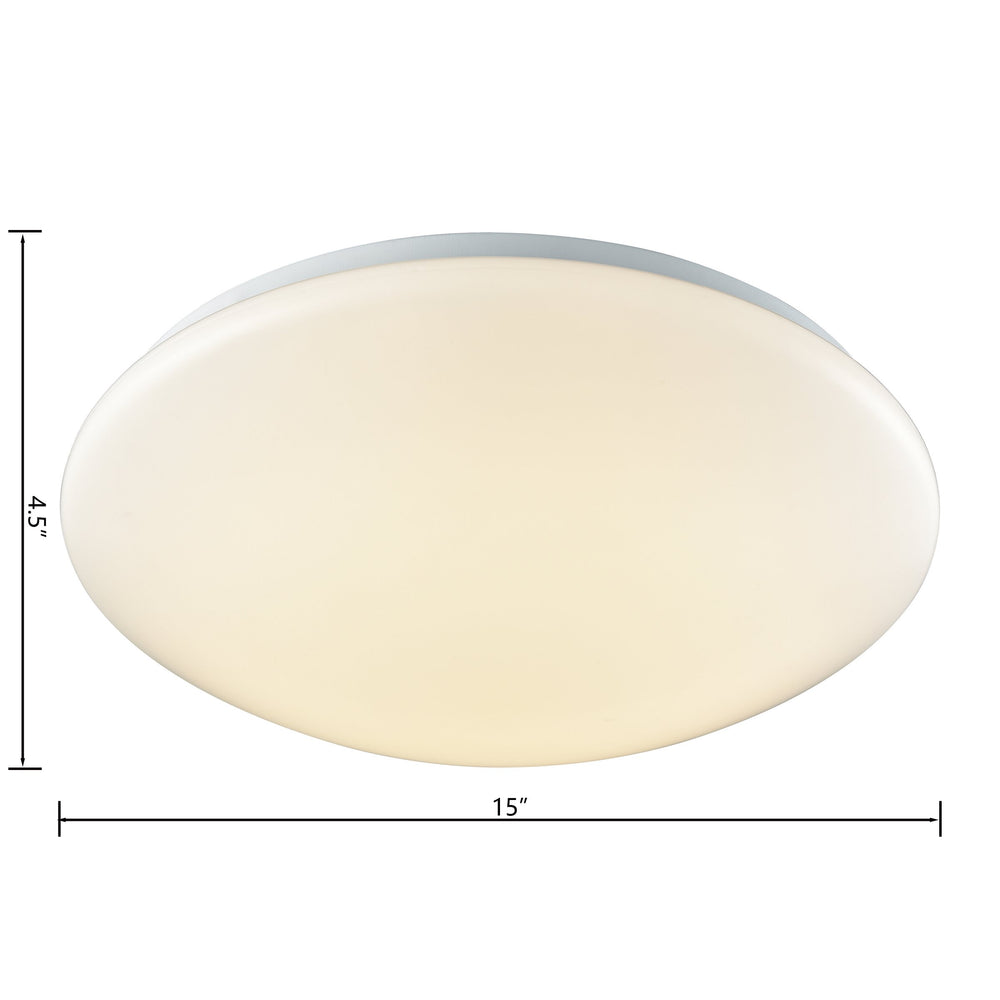 Thomas Lighting Kalona Integrated LED Flush Mount Slim Round Dome for Bedroom and Hallway Ceilings 15 inches CL783024