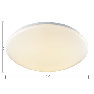 Thomas Lighting Kalona Integrated LED Flush Mount Slim Round Dome for Bedroom and Hallway Ceilings 15 inches CL783024