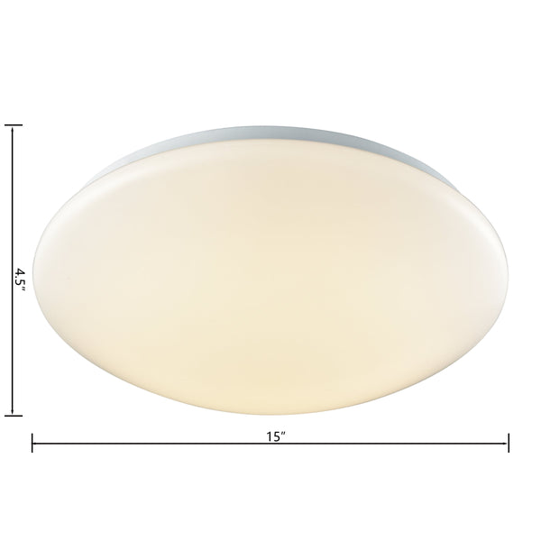 Thomas Lighting Kalona Integrated LED Flush Mount Slim Round Dome for Bedroom and Hallway Ceilings 15 inches CL783024