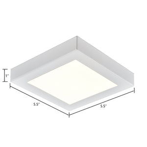 Thomas Lighting Titan Low Profile Flush Mount LED Ceiling Light Oil Rubbed Finish for Hallways White 6 inches Square CL791334
