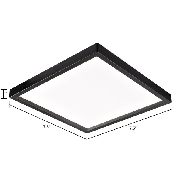 Thomas Lighting Titan Low Profile Flush Mount LED Ceiling Light Oil Rubbed Finish for Hallways Bronze 8 inches Square CL791431