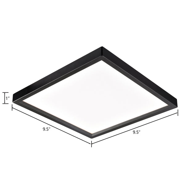 Thomas Lighting Titan Low Profile Flush Mount LED Ceiling Light Oil Rubbed Finish for Hallways Bronze 10 inches Square CL791531