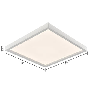 Thomas Lighting Titan Low Profile Flush Mount LED Ceiling Light Oil Rubbed Finish for Hallways White 13 inches Square CL791634