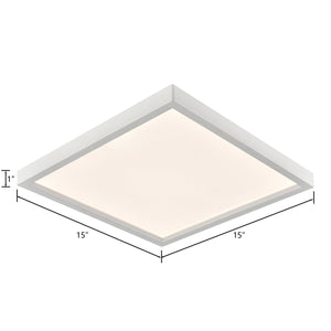 Thomas Lighting Titan Low Profile Flush Mount LED Ceiling Light Oil Rubbed Finish for Hallways White 15 inches Square CL791734