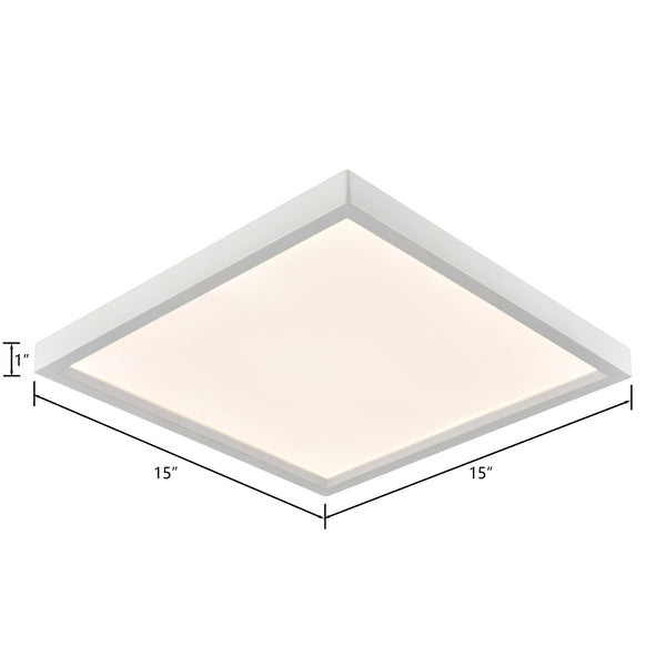 Thomas Lighting Titan Low Profile Flush Mount LED Ceiling Light Oil Rubbed Finish for Hallways White 15 inches Square CL791734