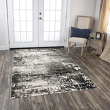 Rizzy Calabria CLA794 Power Loomed Contemporary/Modern Polyester Rug Ivory 8'10" x 11'10"