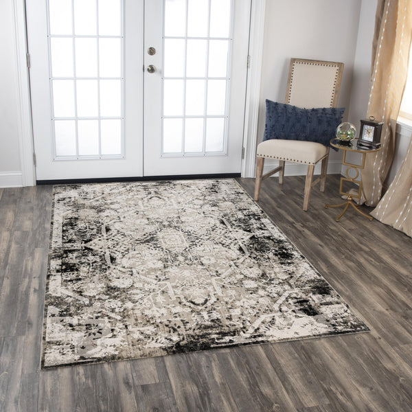 Rizzy Calabria CLA798 Power Loomed Contemporary/Modern Polyester Rug Natural 8'10" x 11'10"