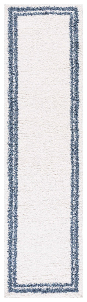Safavieh Calico Plush Ivory & Blue Shag Rug — Power-Loomed Turkish Flokati Texture, Durable Soft Pile Comfort 3'-0" x 5'-0" CLC100A-3