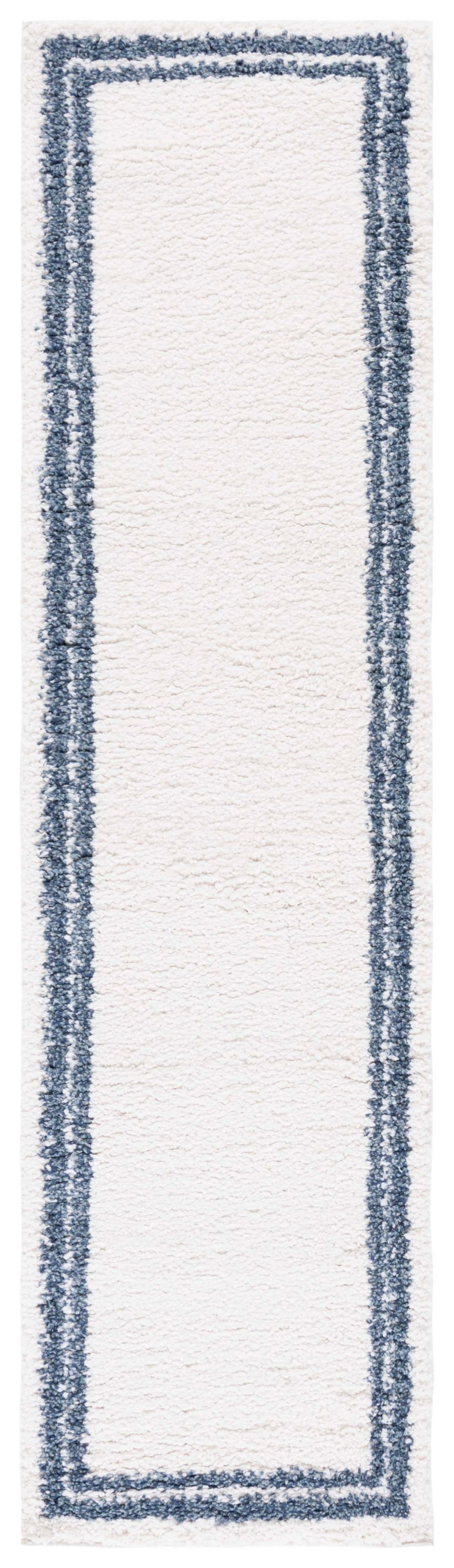 Safavieh Calico Plush Ivory & Blue Shag Rug — Deep Flokati‑Style Pile, Durable Power‑Loomed Polyester Comfort 6'-7" x 9'-0" CLC100A-7
