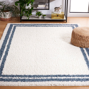Safavieh Calico Plush Ivory & Blue Shag Rug — Deep Flokati‑Style Pile, Durable Power‑Loomed Polyester Comfort 6'-7" x 9'-0" CLC100A-7