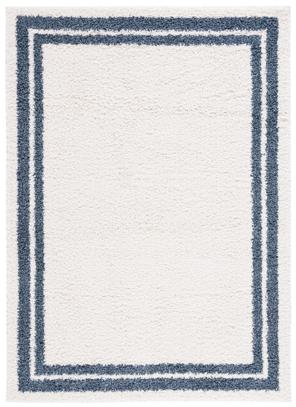 Safavieh Calico Plush Ivory & Blue Shag Rug — Power-Loomed Turkish Flokati Texture, Durable Soft Pile Comfort 3'-0" x 5'-0" CLC100A-3