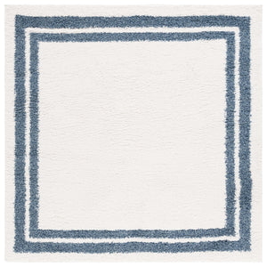 Safavieh Calico Plush Ivory & Blue Shag Rug — Power-Loomed Turkish Flokati Texture, Durable Soft Pile Comfort 3'-0" x 5'-0" CLC100A-3