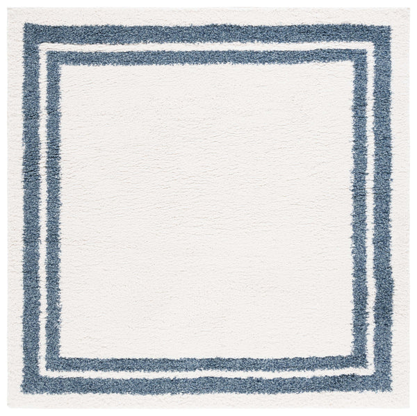 Safavieh Calico Plush Ivory & Blue Shag Rug — Deep Flokati‑Style Pile, Durable Power‑Loomed Polyester Comfort 6'-7" x 9'-0" CLC100A-7