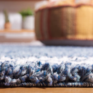 Safavieh Calico Plush Blue & Ivory Shag Rug — Power-Loomed Turkey, 1.625" Pile For Luxurious Comfort And Style 10'-0" x 14'-0" CLC100M-10