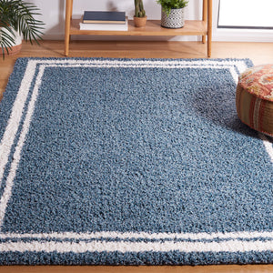 Safavieh Calico Plush Blue & Ivory Shag Rug — Luxe Flokati Texture, Deep Pile Comfort, Power-Loomed Turkey 5'-3" x 5'-3" CLC100M-5SQ