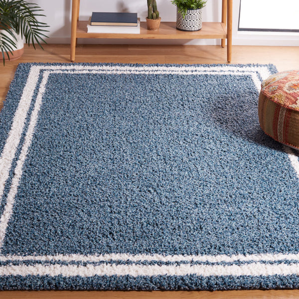 Safavieh Calico Plush Turkish Shag Rug In Serene Blue And Ivory — High-Pile Comfort, Durable Power-Loomed Design 3'-0" x 5'-0" CLC100M-3