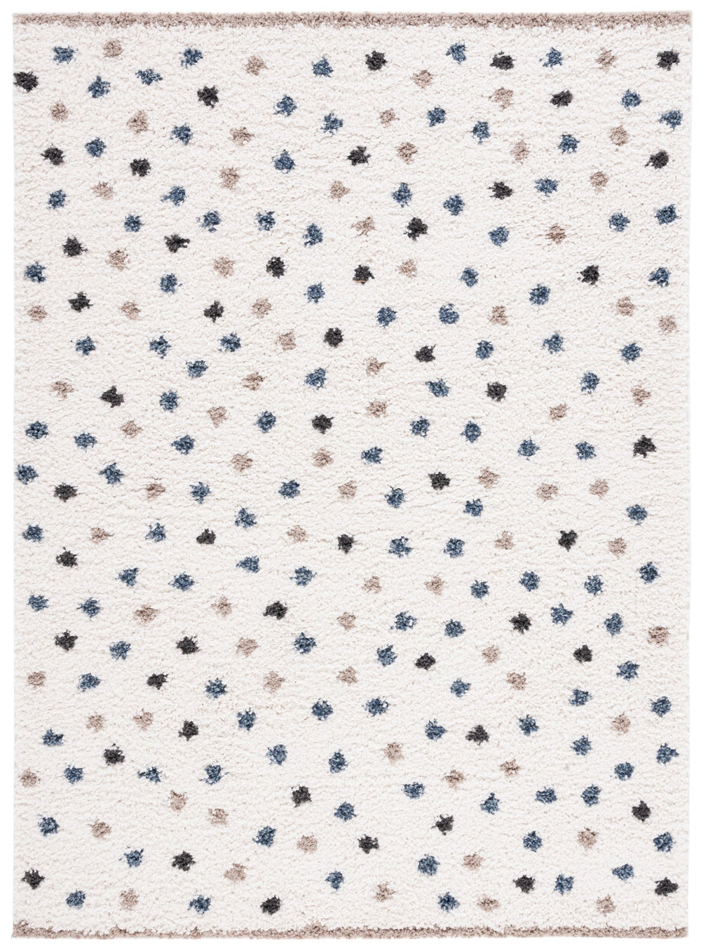 Safavieh Calico Luxurious Area Rug – Plush Shag Design With Charming Patterns, Perfect For Any Living Space Ivory ,Taupe Polyester Clc102a-5sq