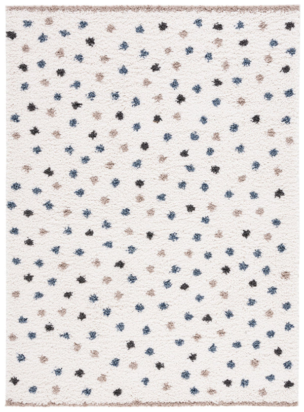 Safavieh Calico Luxurious Area Rug – Plush Shag Design With Charming Patterns, Perfect For Any Living Space Ivory ,Taupe Polyester Clc102a-5sq