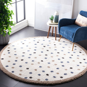 Safavieh Calico Luxurious Area Rug – Plush Shag Design With Charming Patterns, Perfect For Any Living Space Ivory ,Taupe Polyester Clc102a-5sq