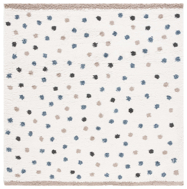 Safavieh Calico Luxurious Area Rug – Plush Shag Design With Charming Patterns, Perfect For Any Living Space Ivory ,Taupe Polyester Clc102a-5sq