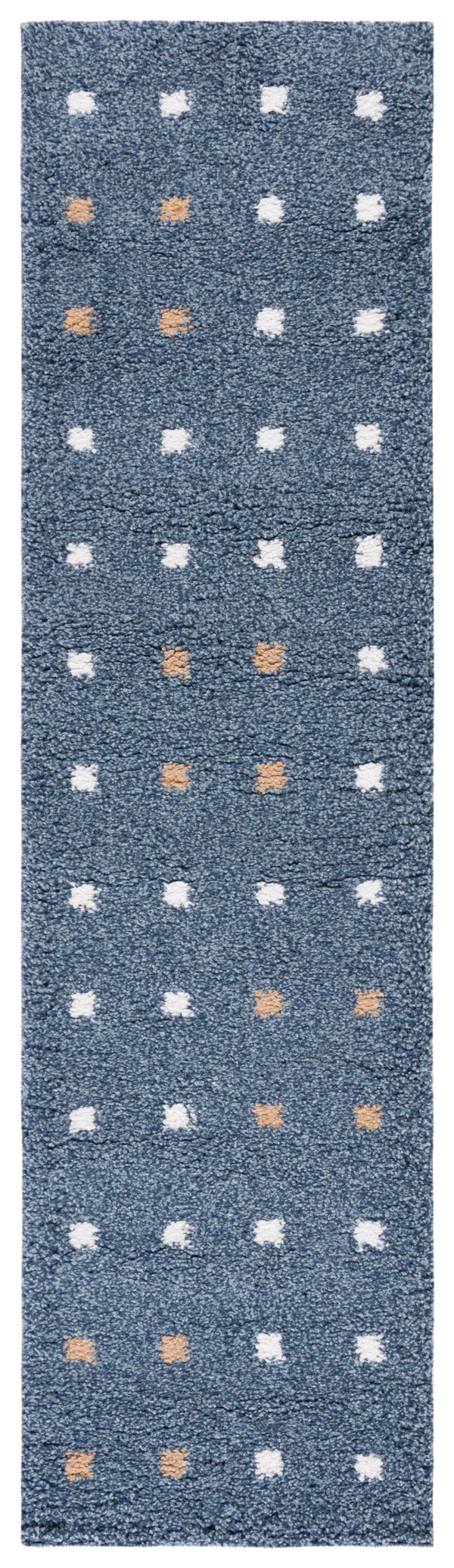 Safavieh Calico Plush Blue & Ivory Shag Rug With Flokati-Style Pile, Durable Power-Loomed Comfort Accent 5'-3" x 5'-3" CLC102M-5SQ