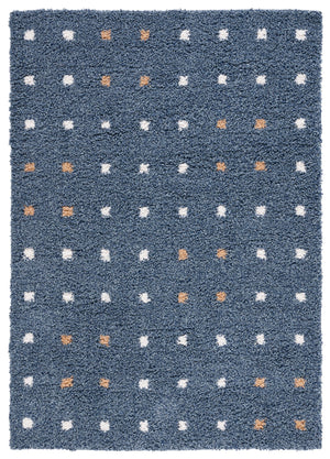 Safavieh Calico Plush Blue & Ivory Shag Rug With Flokati-Style Pile, Durable Power-Loomed Comfort Accent 5'-3" x 5'-3" CLC102M-5SQ
