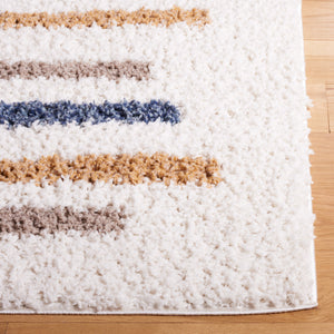 Safavieh Calico Ivory & Gold Shag Rug 3'X5' — Plush 1.625" Pile, Turkish Power-Loomed, Modern Cozy Accent CLC110A-3