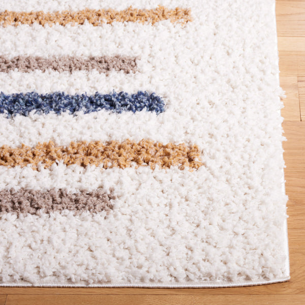 Safavieh Calico Ivory & Gold Shag Rug 3'X5' — Plush 1.625" Pile, Turkish Power-Loomed, Modern Cozy Accent CLC110A-3