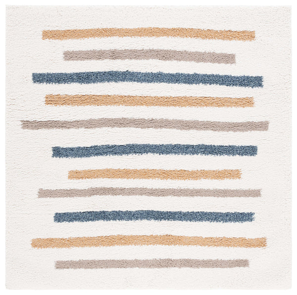 Safavieh Calico Ivory & Gold Shag Rug 3'X5' — Plush 1.625" Pile, Turkish Power-Loomed, Modern Cozy Accent CLC110A-3