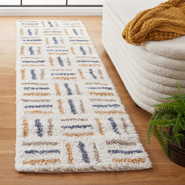 Safavieh Calico Plush Ivory And Gold Shag Rug – Deep Pile, Power-Loomed Turkish Luxury For Living Rooms 10'-0" x 14'-0" CLC112A-10