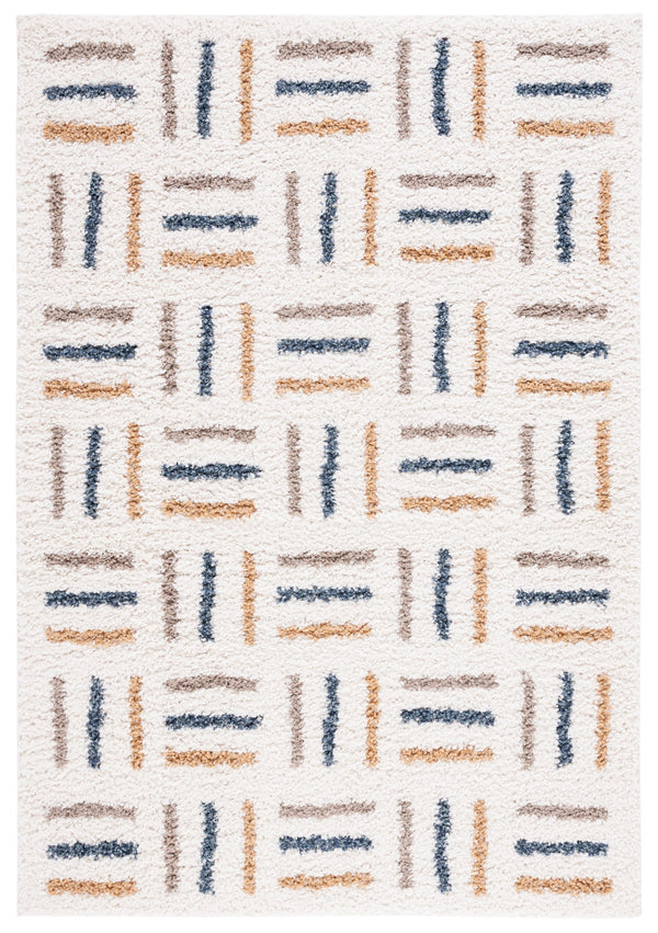 Safavieh Calico Luxurious Ivory & Gold Shag Runner — Flokati-Inspired Plush Pile, Durable Easy-Care Finish 2'-2" x 5'-0" CLC112A-25