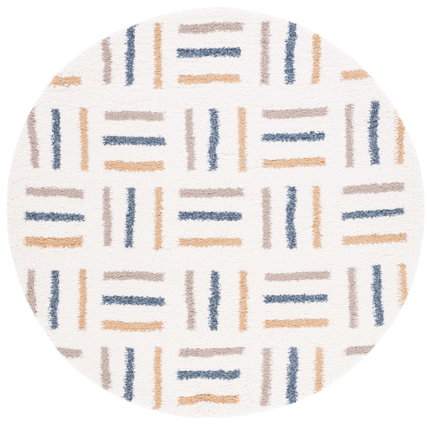 Safavieh Calico Luxurious Ivory & Gold Shag Runner — Flokati-Inspired Plush Pile, Durable Easy-Care Finish 2'-2" x 5'-0" CLC112A-25
